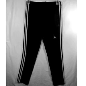 Adidas Mens Black White Stripe Jogger Pants Track Active Running Athletic Size M